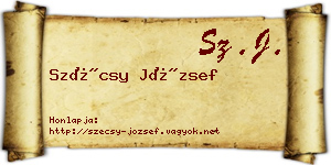 Szécsy József névjegykártya
