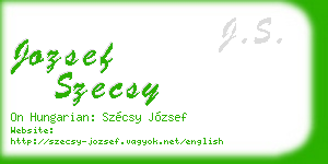 jozsef szecsy business card