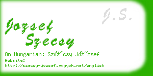 jozsef szecsy business card